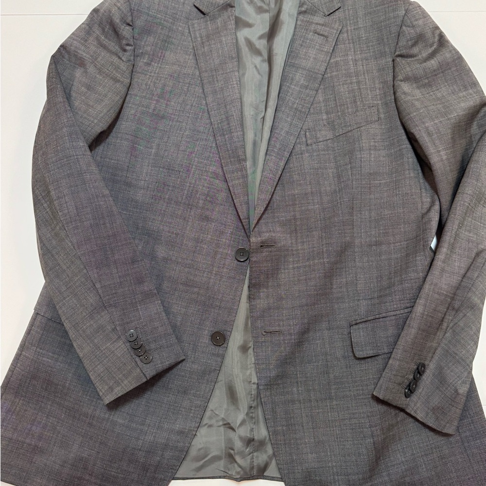 Z Zegna Gray Windowpane Wool Sport Coat